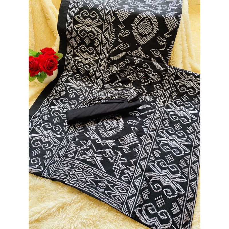 set couple endek songket bordir premium (kamen saput udeng)