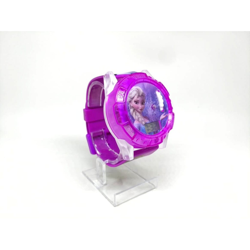 Parling Laris! JAM TANGAN ANAK PEREMPUAN MUSIK LASER PROYEKTOR FROZEN ELSA LAMPU Low Price!