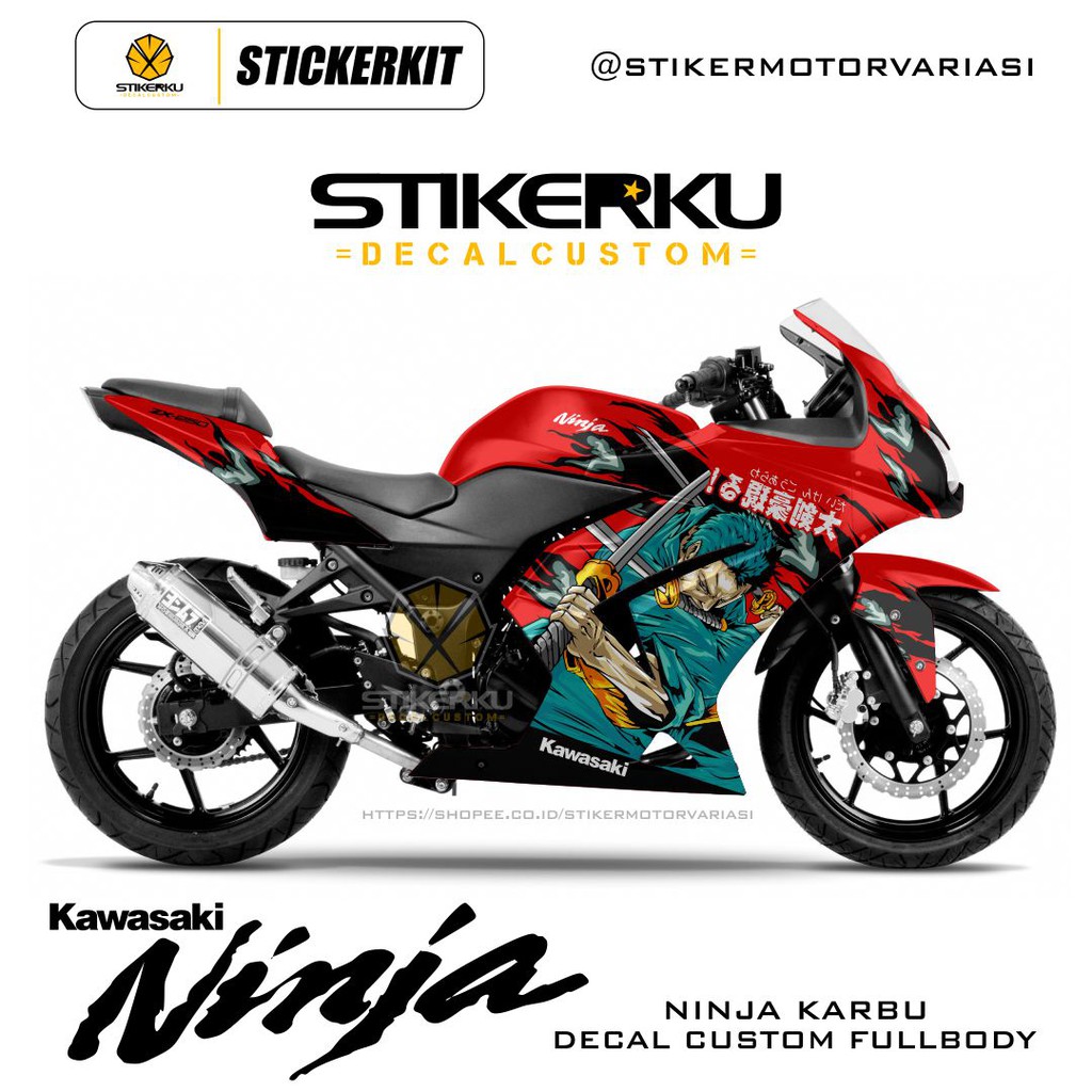 DECAL NINJA 250R KARBU / DECAL NINJA KARBU / STICKER NINJA 250R KARBU / STICKER NINJA DESIGN CUSTOM
