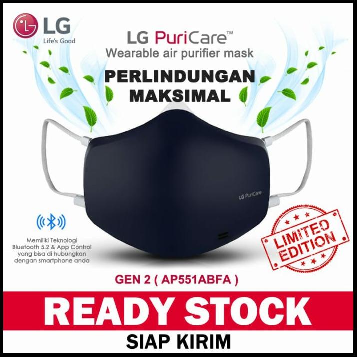 Masker Lg Puricare Gen 2 Hitam /Ap551Abfa