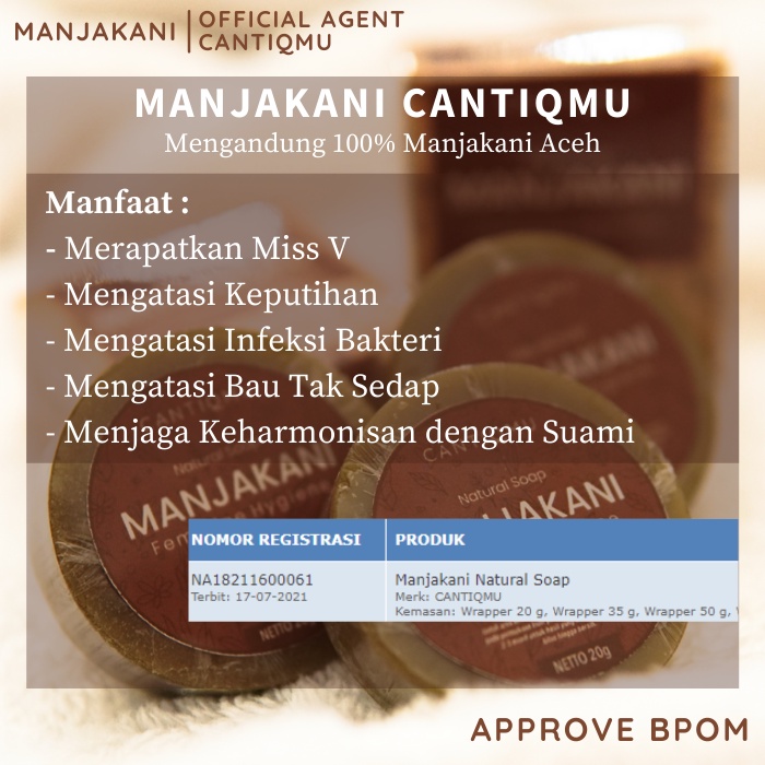 Manjakani Soap 20gr Menghilangkan Keputihan Perawan Lagi Perapat Miss v Atasi Kista Myom Wasir Manjakani Perawatan Organ Intim Kewanitaan Sudah BPOM