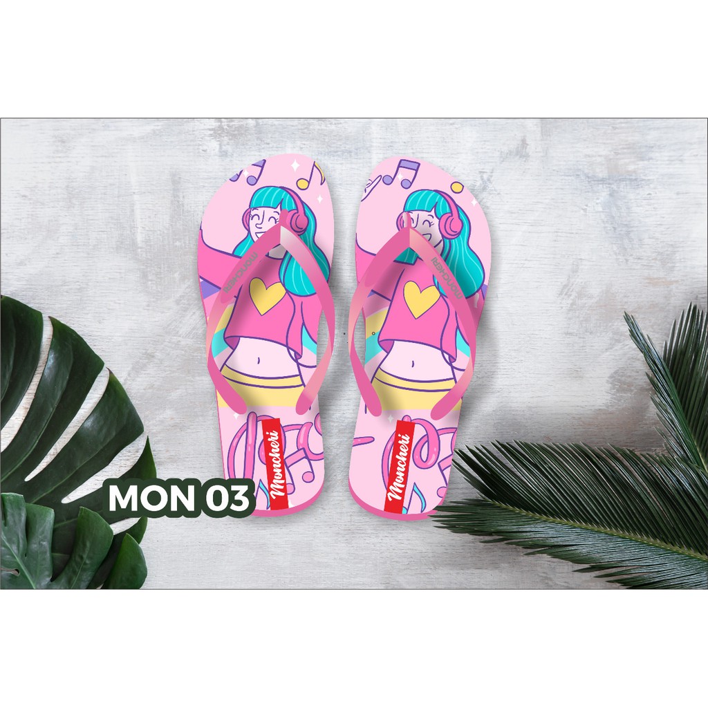 Sandal jepit Wanita MONCHERY Clothing(01) Promo NEW lucu