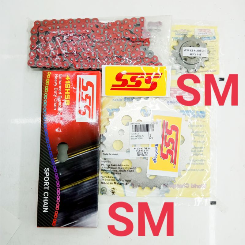 Gear Set SSS 415 Suzuki Satria Fu 150, Satria Fu New Rantai HSB.