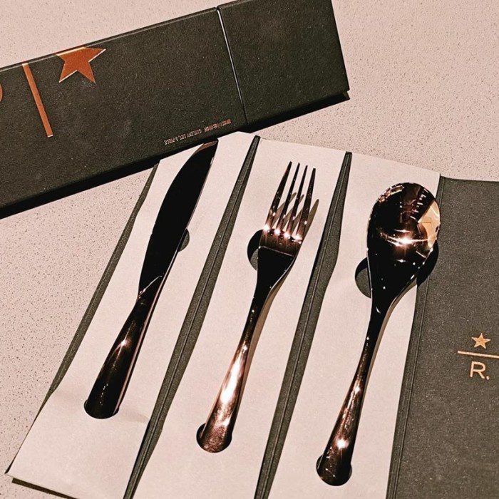 Cutlery Set - China Starbucks Reserve Rose Gold Cutlery Set