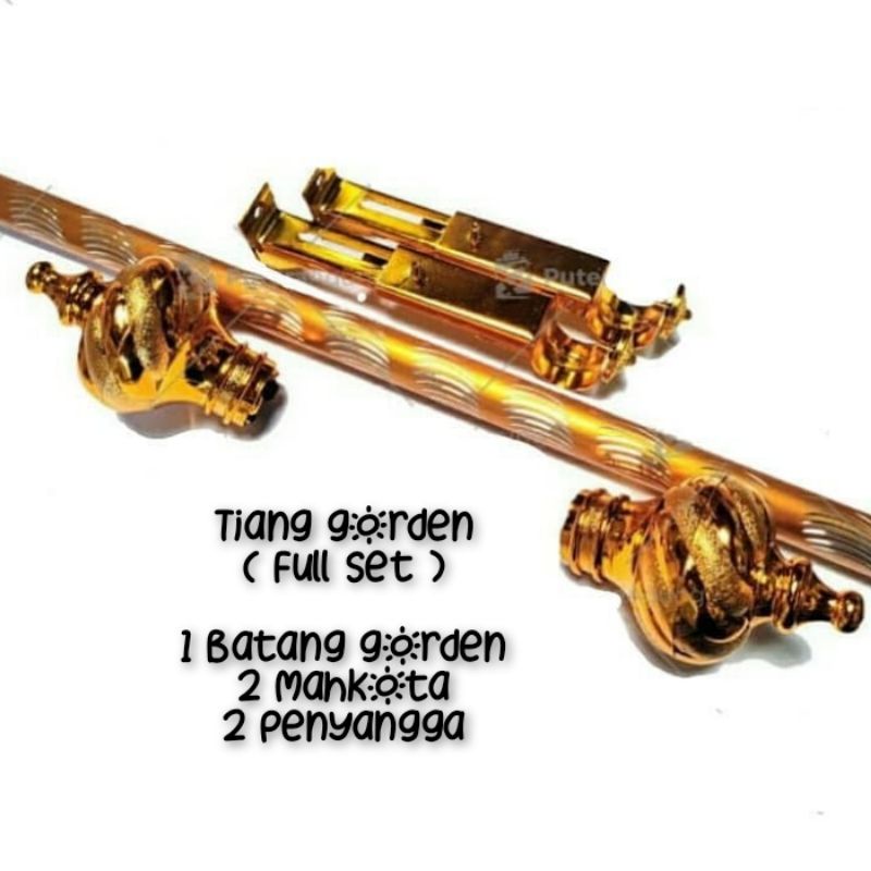 TIANG GORDEN BATANG GORDYN BESI KORDEN TIRAI HORDENG FULL SET UKURAN 1 METER 1M 100 CM
