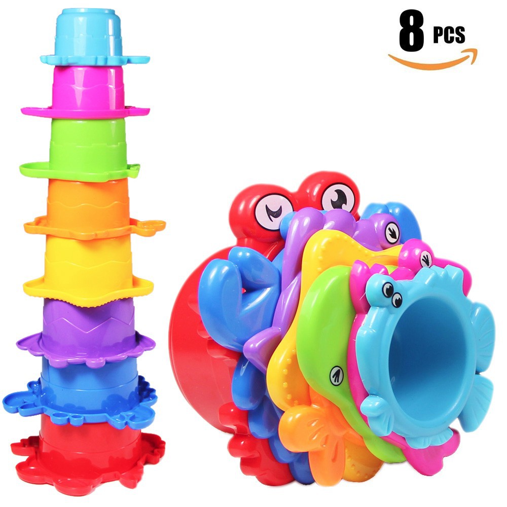  Bayar Di Tempat  8Pcs Pak Mainan  Stacking Cup Menyusun 