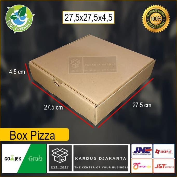 

Kardus|Box Pizza Uk. 27.5X27.5X4.5 Polos Dan Baru