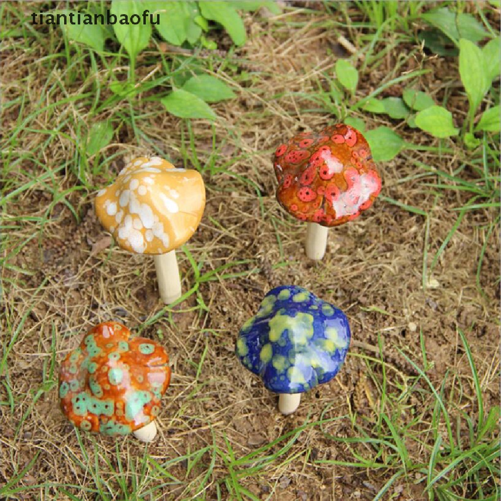 [tiantianbaofu] Ceramic Simulation Mushroom Model Bonsai Ornament DIY Home Garden Lawn Decor Boutique