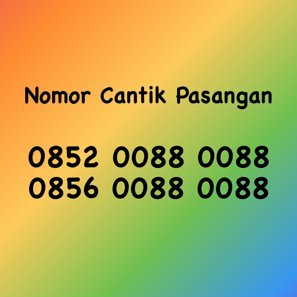 Nomor Cantik Pasangan Kuartet AA - 88 - 088 - 0852 & 0856 0088 0088