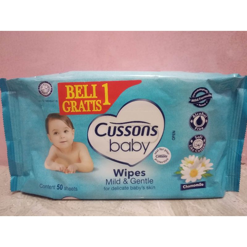 Cussons Baby Wipes Soft &amp; Smooth, Mild&amp;Gentle 50 Sheet X 2