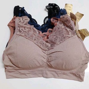 Bra bh wanita brukat renda bralette muat aplikasi renda brukat lace sport olahraga rajut halus busa tebal