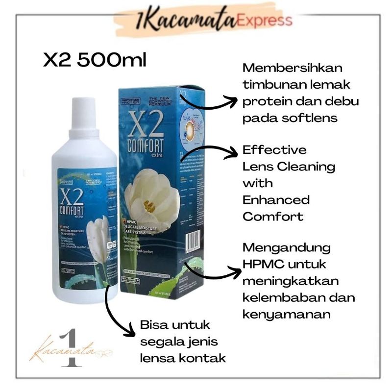 Air Softlens Pembersih Softlens X2 comfort Large 500ml