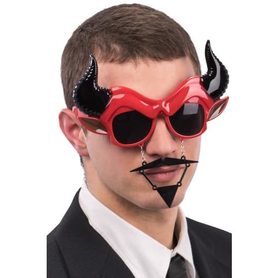 kacamata topeng tanduk devil kumis jenggot palsu