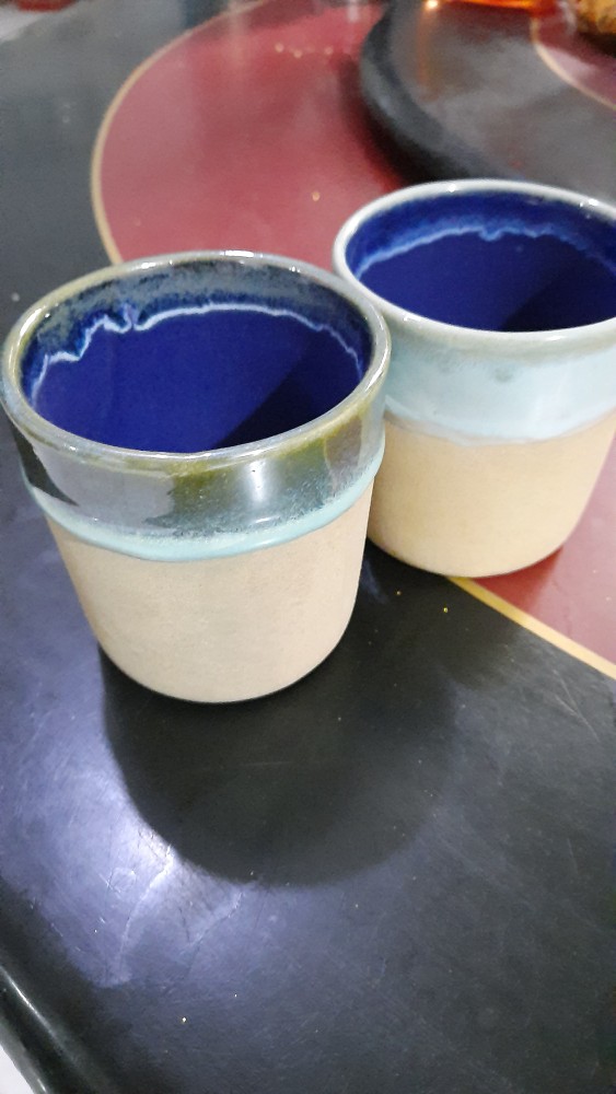 Naruna Cangkir Keramik Unhandle Sea Sand Series Include Tatakan Bisa Grafir Satuan