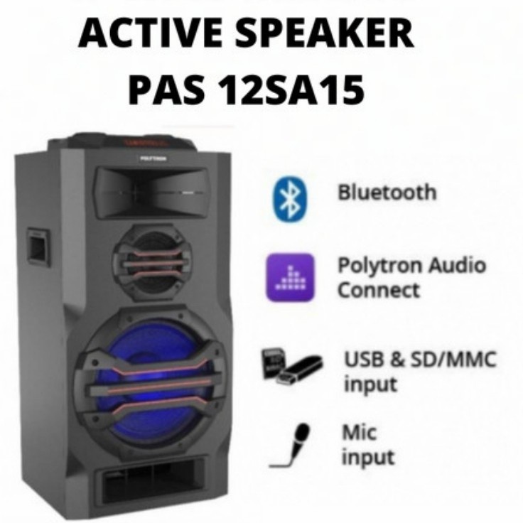 Speaker Aktif Polytron PAS12SA15 / Speaker Polytron 12inch PAS 12SA15 NO FM