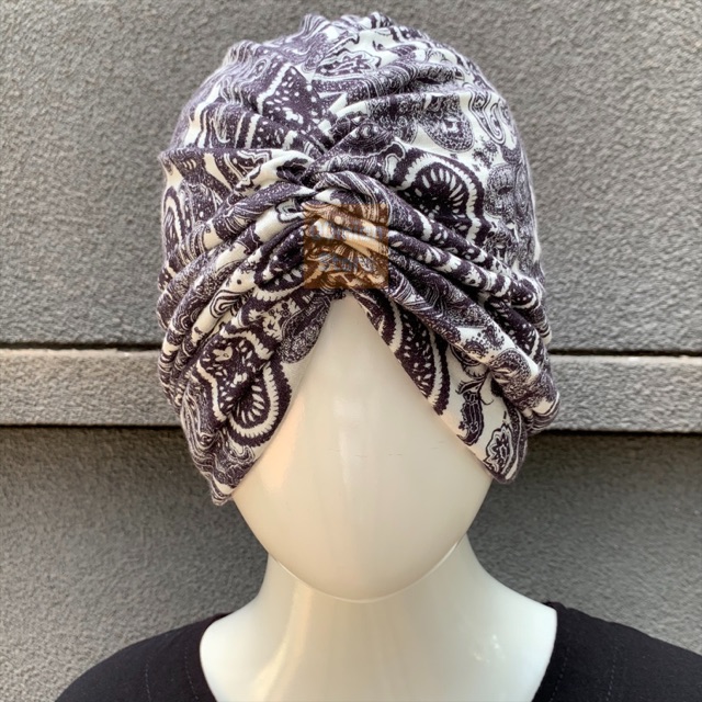 Turban Hijab Instan Instant QQinian Wanita Dewasa Fashion Muslim Motif Abstrak Etnik Batik Grosir