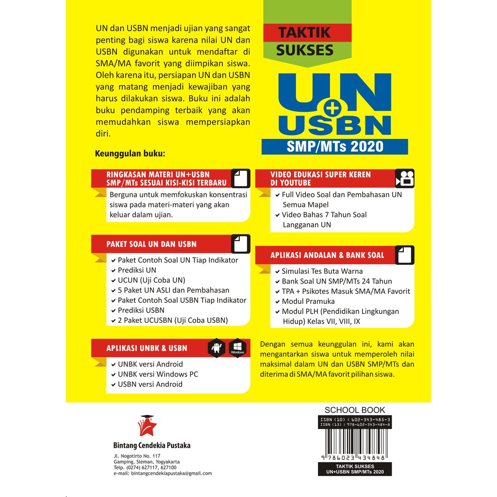 Buku Taktik Sukses UN+USBN SMP/MTs 2020 -Bintang Cendekia Pustaka--1