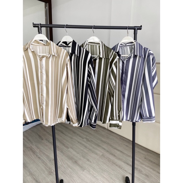 kemeja salur Ld 110 / kemeja wanita / kemeja kerja / kemeja fashion salur