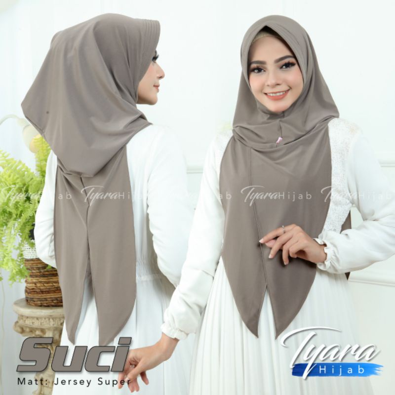 Jilbab Khimar Dayli Simple Hoodie Suci Ori Tyara-Capucino