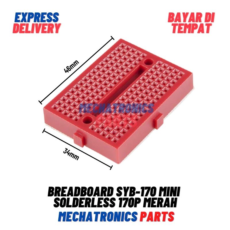 BREADBOARD SYB 170 MINI SOLDERLESS 170 170P MERAH RED