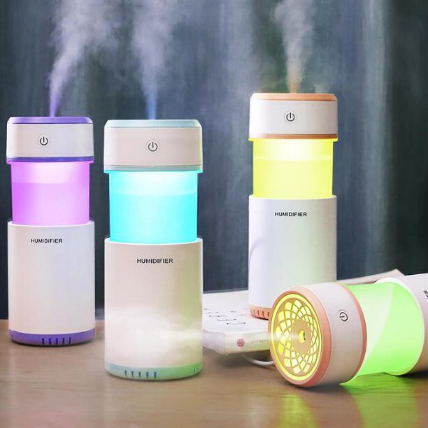 Air Humidifier Retractable 200ml + Night Light Pengharum Ruangan Aromatherapy