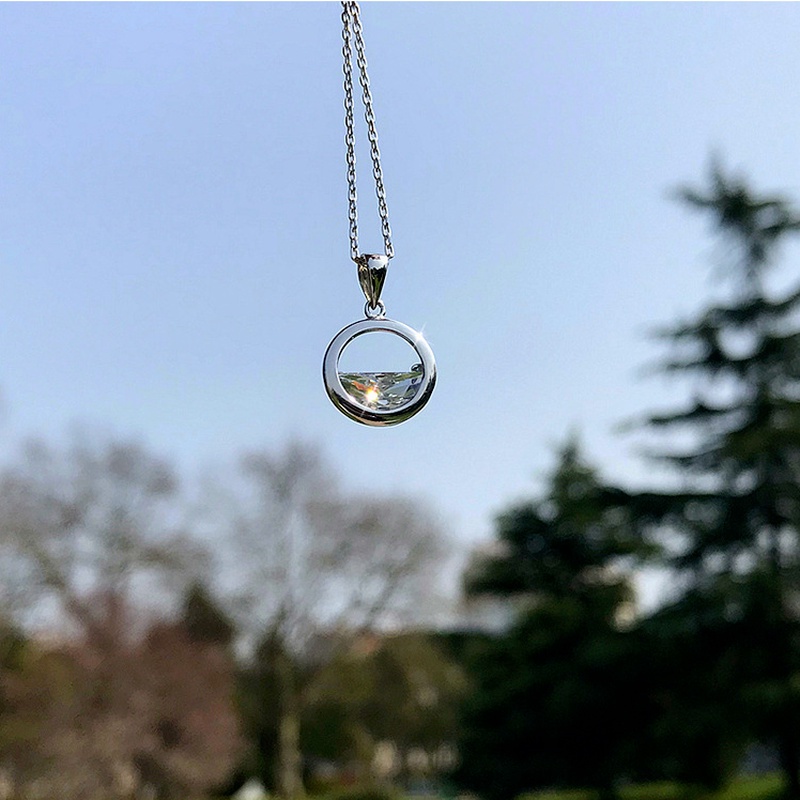 Papaozhu Ins Trendi Bening Musim Semi Air Liontin Kalung Untuk Wanita Gadis Elegan Bersinar Berlian Imitasi Pesona Kalung Fashion Tulang Selangka Rantai Perhiasan