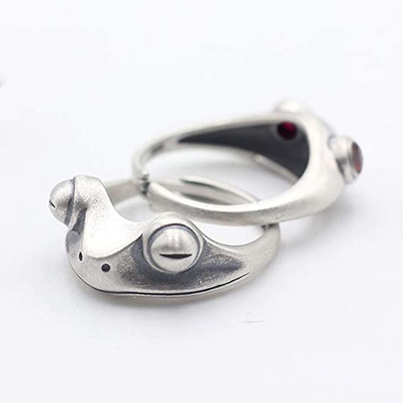 9pcs / Set Cincin Model Terbuka Bahan Metal Desain Katak Ular Dapat Disesuaikan Untuk Wanita