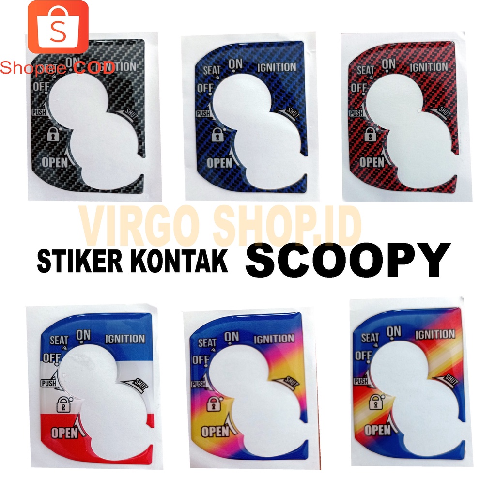 emblem logo kontak scoopy new 2015 - 2019 ring 12 kualitas terbaik Stiker Kontak Scoopy / Stiker Kontak Honda Scoopy / Stiker Kontak Scoopy New