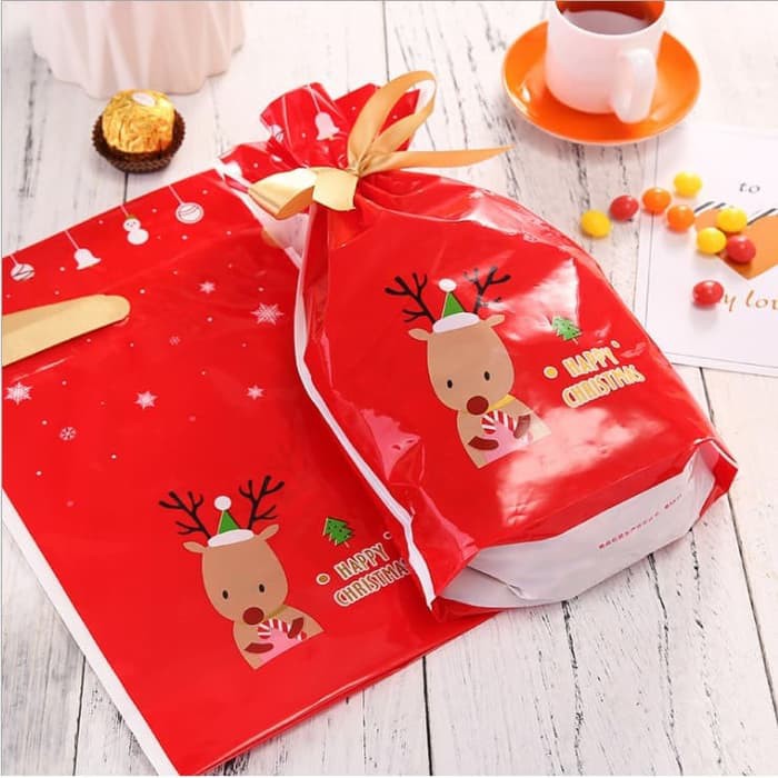 

JGO plastik christmas paperbag kantong bingkisan merah