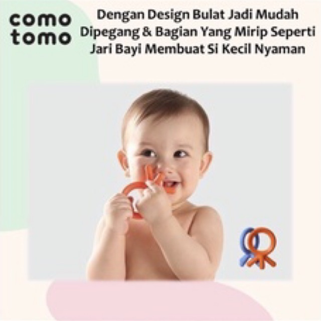 COMOTOMO Teether Silicone Blue - Orange