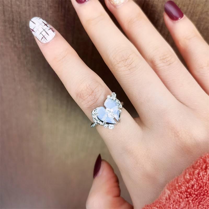 Cincin Kristal Bentuk Hati Untuk Aksesoris