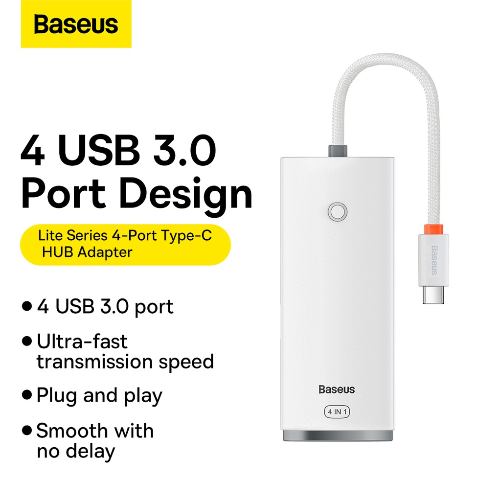 Baseus USB Hub Type-C 4 Port Data Converter USB3.0 Hub OTG