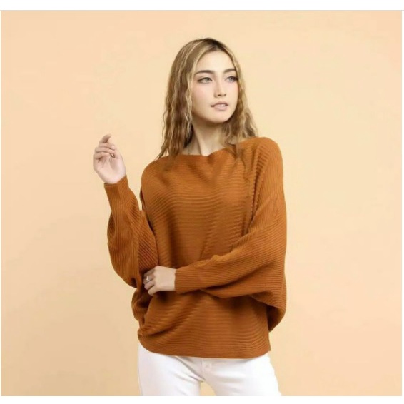 Batwing Sweater Rajut Premium LASPERAL Sweater Jumbo Atasan Blouse Premium