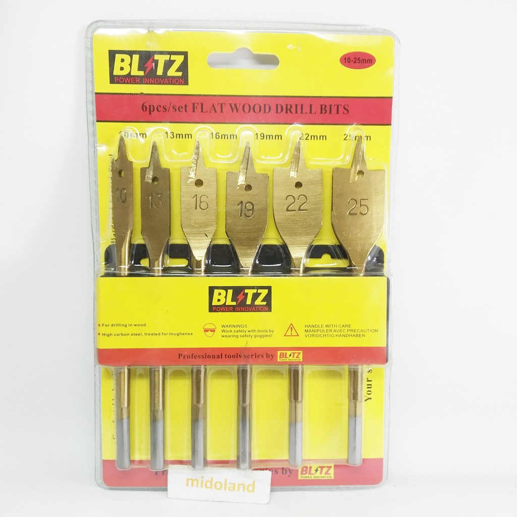 Mata Bor Kipas Pelubang lubang Kayu set 6pcs