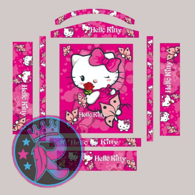 Stiker sangkar gepengan no 2 hello Kitty