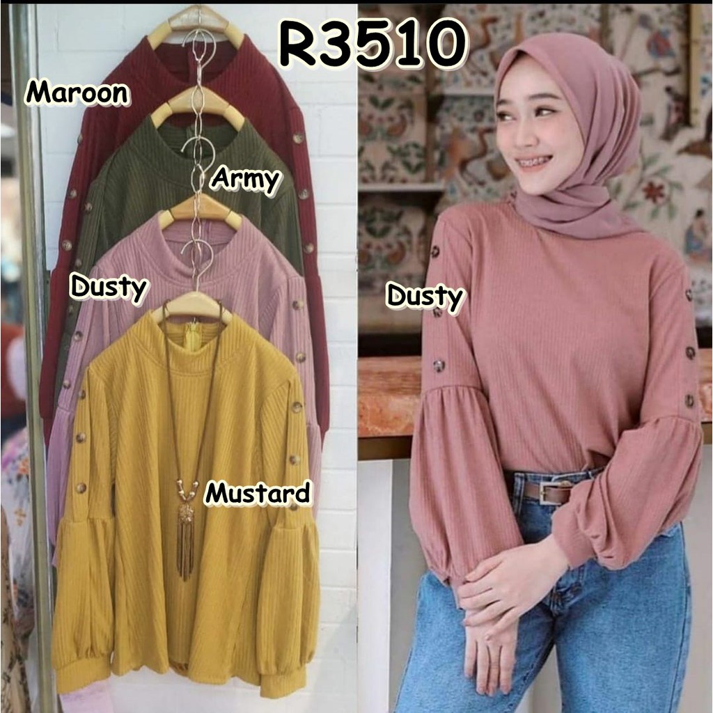 R3510 Top Wanita Kekinian Baju Atasan Wanita Baju Blouse Wanita Blouse Atasan Shopee Indonesia