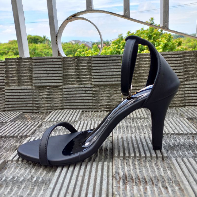 Murano Caroline Black Heels 7 cm Kualitas Premium Size 32-41 SM06