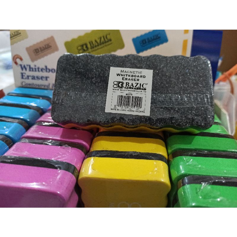 

Whitrboard eraser Bazic 6003 magnet body warna/ Penghapus Uk 10.5X5X2 Cm