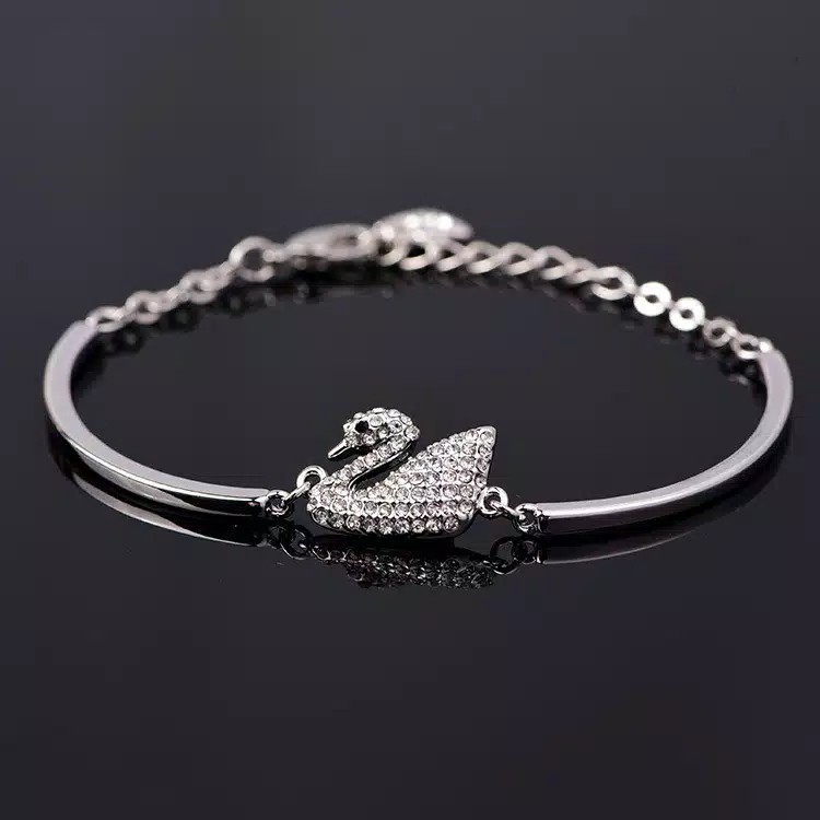 *ALIBABA1688*CODGelang Fashion wanita BraceletsC5 Swan Cuff Bracelet with Zircon Animal Bird Jewelry