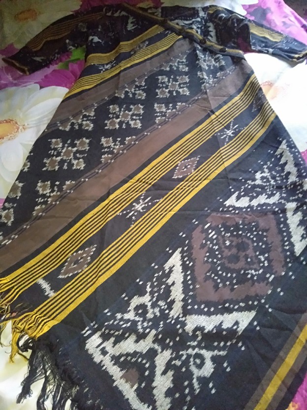 Ms Bisa Cod - Salwa Long Tunik Batik Tenun Troso / Atasan Batik Blanket Jepara / Lurik Handmade