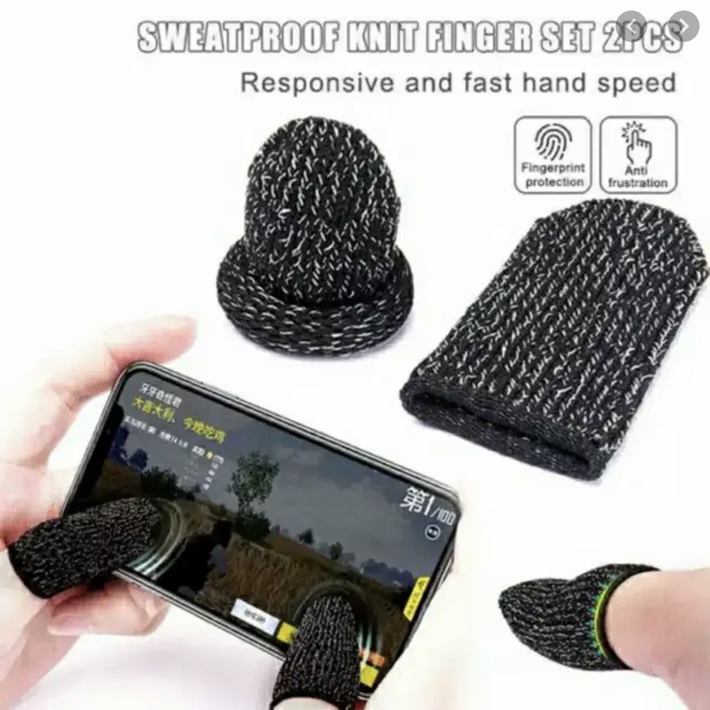 2 PCS SARUNG JEMPOL GAMING ANTI KERINGAT FINGER SLEEVE SEPASANG PEMBALUT JARI GAME BAHAN LEMBUT PUBG