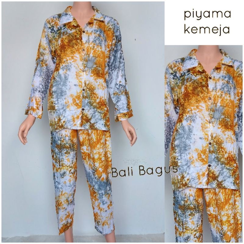 Piyama kemeja lengan panjang soft (RAYON STANDAR)