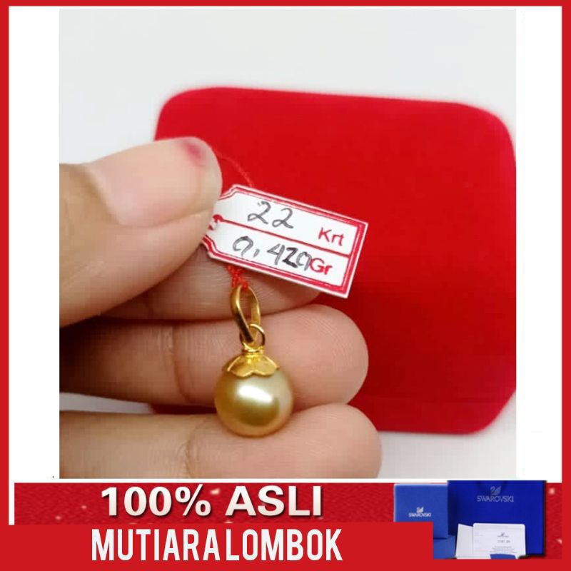 liontin emas mutiara laut south sea pearl liontin gold 22 karat liontin wanita perhiasan liontin ema