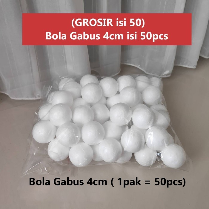 

Bola Gabus 4cm / Bola Gabus Styrofoam diameter 4cm HARGA GROSIR 50 pc