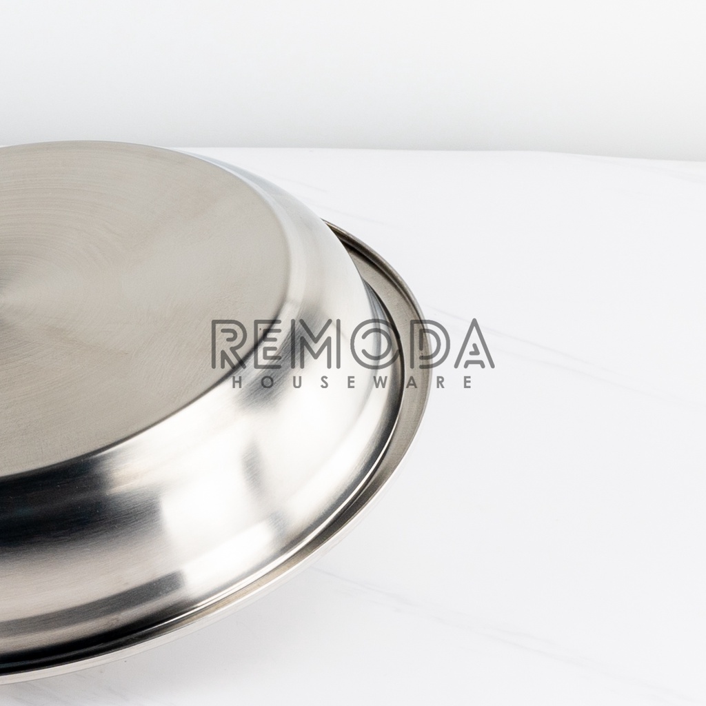 [Calypso]Piring Stainless Steel Tebal / Round Plate / Baskom Ceper Stainless Steel / Loyang Bulat