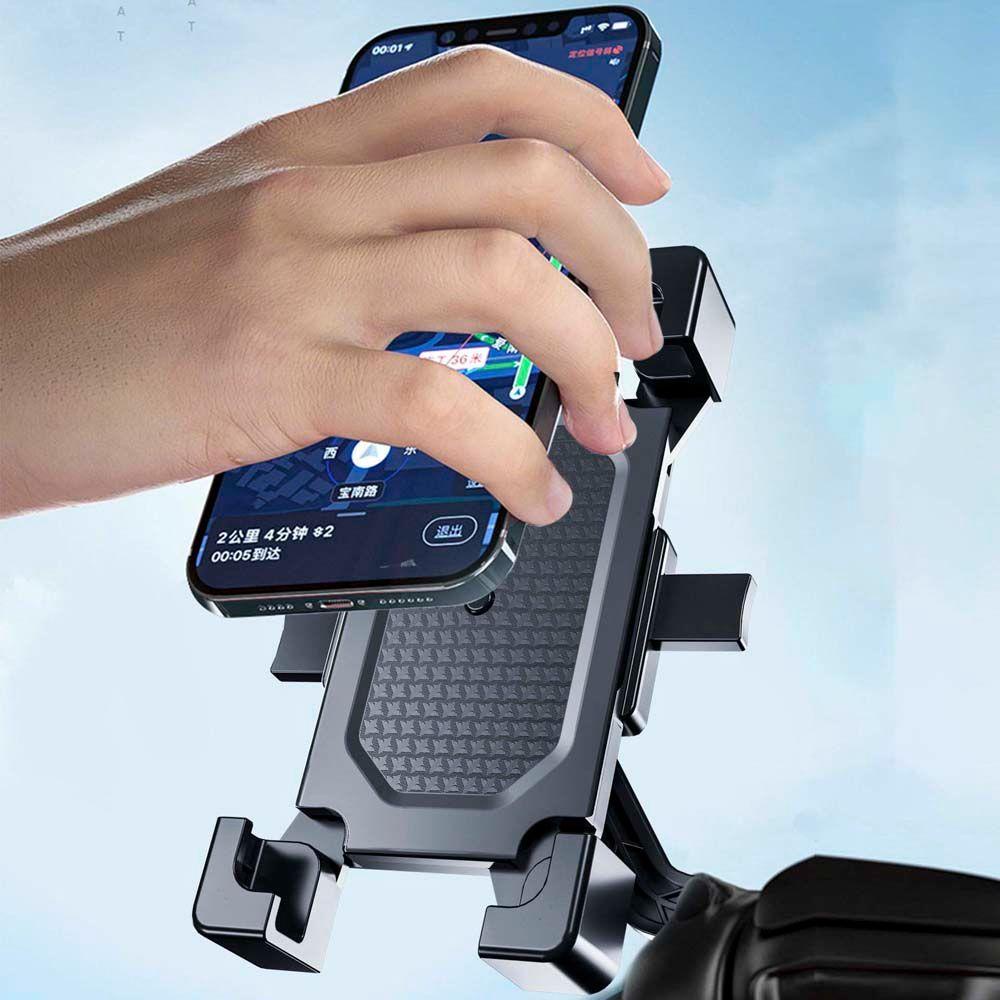 Lanfy Dudukan Ponsel Sepeda Shockproof Anti Jatuh Cakar Empat Dudukan Motor Skuter 360lihat Naik bracket Sepeda