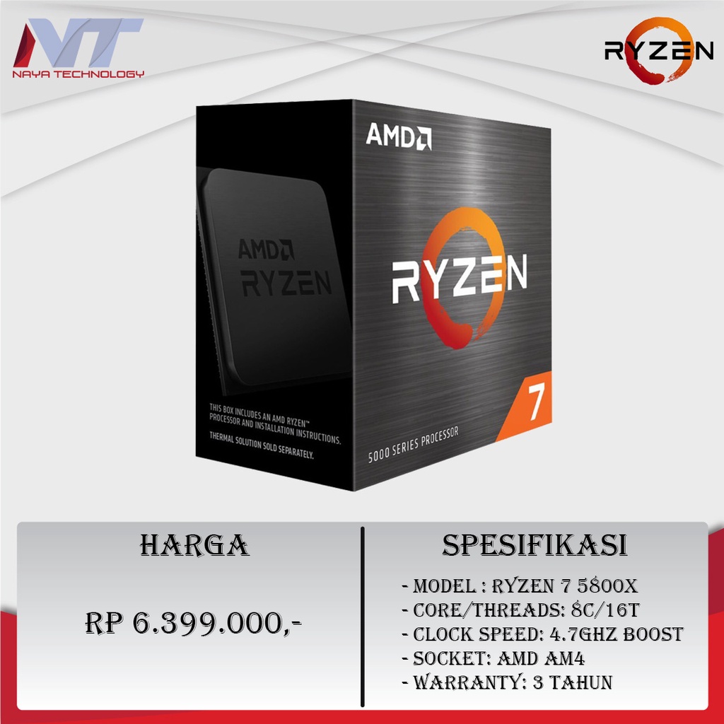 AMD Ryzen 7 5800X Garansi Resmi