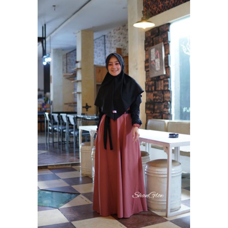 ORI Shan Glow gamis syar'i+Khimar terbaru