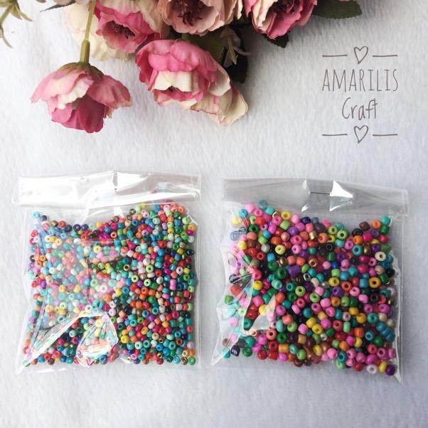 

TERLARIS 50gr Manik GlassBead Mix Warna