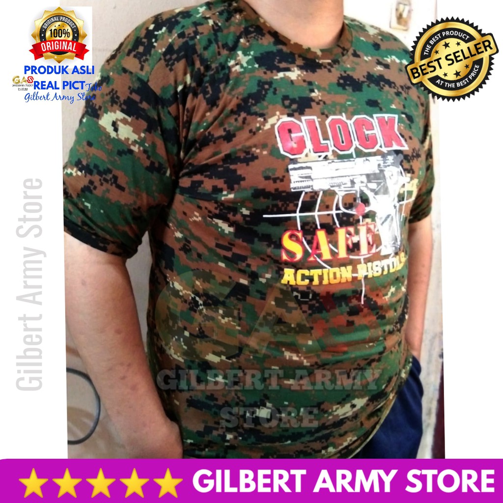 Kaos Loreng Jumbo Gambar Glock Motif Marpat Gilbert Army Store Tshirt Murah Militer jumbo